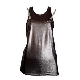 Pinko Top Silvery Viscose with Metal Chains Size S