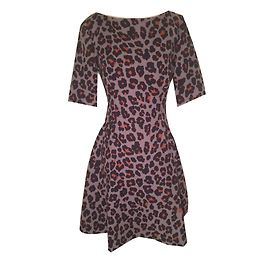 Christian Dior Wollkleid mit Panthermuster Grau