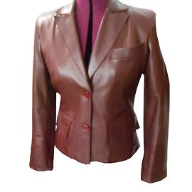 Chaqueta de cuero Regina Rubens Granate