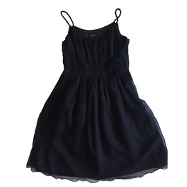 CAROLL Cocktailkleid aus Seide Marineblau