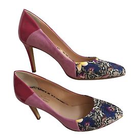 Autre Marque Rosa Pumps mit Panther Print Stöckelschuhe 8 cm