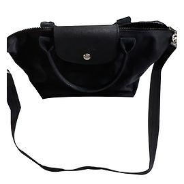 Longchamp Pliage Handtasche aus Leder und Synthetik schwarz