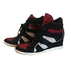 Sneakers Minelli in pelle rosso scuro