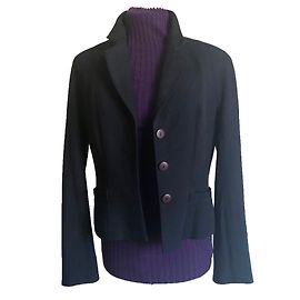 Autre Marque Vica Seta Seidenjacke Marineblau