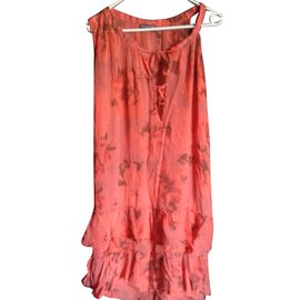 Vestido One Step de seda rojo tie dye - One step