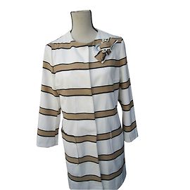 Autre Marque Chaqueta Beige de Algodón y Poliéster Talla 42