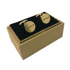 Gemelli Burberry ovali con logo dorati