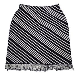 Falda de malla corte lápiz Sonia Rykiel blanca y negra