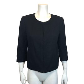 Banana Republic Schwarze Jacke aus Baumwolle und Polyester Größe 12 Petite