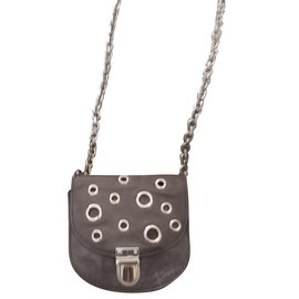 Alexander McQueen Coin Medium Tasche Dunkelgrau Leder - Alexander Mcqueen