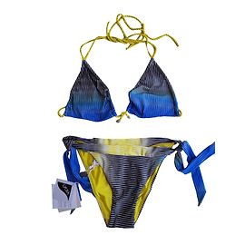 La Perla Badeanzug Blau Gelb Polyamid Größe 44