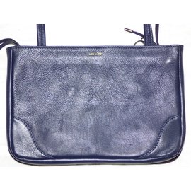 Borsa One step in pelle liscia e scamosciata blu navy