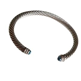 Bracciale David Yurman in Argento con Topazio Blu e Diamanti