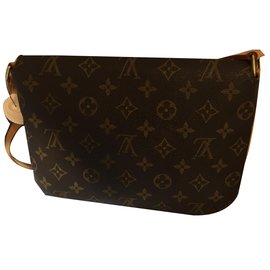 Sac bandoulière Louis Vuitton Tango marron en toile