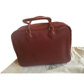 Borsa a mano Hermès Plume in pelle rame