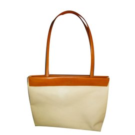 Bolso de hombro KESSLORD de lino crudo y cuero oro - Autre Marque