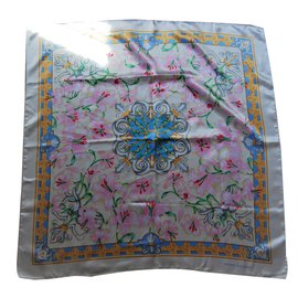 Sciarpa di seta Pierre Balmain Rosa Bianco Blu