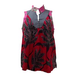 Top sin mangas con estampado floral One step Algodón Viscosa