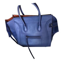 Borsa Céline Luggage Phantom in pelle indaco