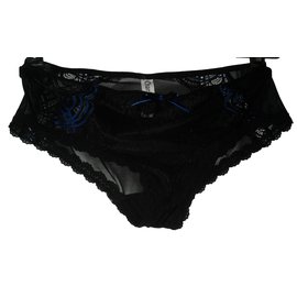 Shorty Charlott in seta e pizzo nero - Autre Marque