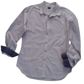 Camicia Paul Smith in Cotone Bianca e Viola Taglia L