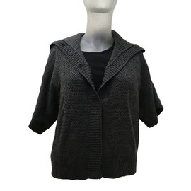 Graue Strickjacke aus Wolle mit Kimono-Ärmeln - Autre Marque