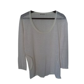 American Retro Langarm-T-Shirt aus Leinen Rosa