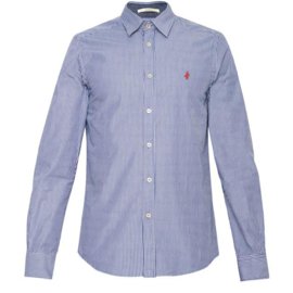 Camicia a righe blu in cotone Custom Fit - Autre Marque