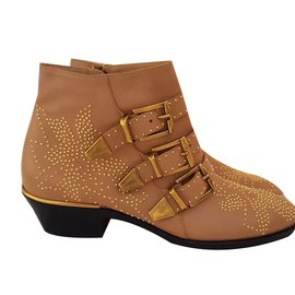 Botines Chloé Susanna de piel beige