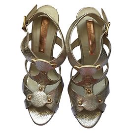 Sandali Rupert Sanderson in pelle dorata