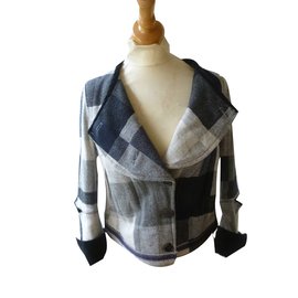 Marithé et François Girbaud Wolljacke Karo Muster