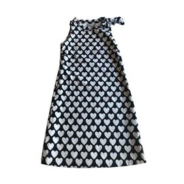 Vestido Moschino de algodão preto e branco