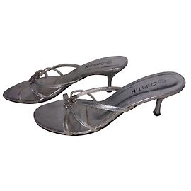 Autre Marque Christin Pantoletten Silber Strass Margerite Größe 39