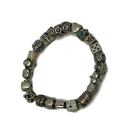 Autre Marque Bracciale con ciondoli in argento 20 cm