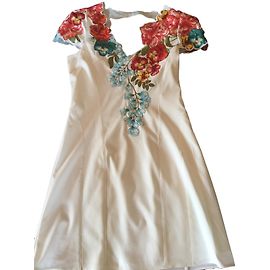 Abito Karen Millen Bianco con Ricami Floreali