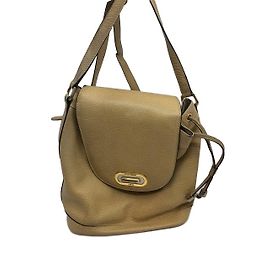 Borsa a secchiello Courreges in pelle beige