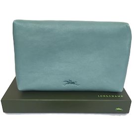 Longchamp Petite pochette en cuir bleu