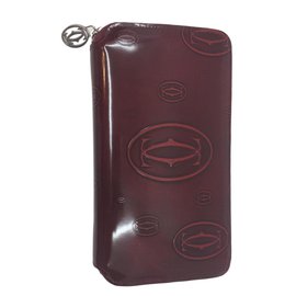 Cartera Cartier HAPPY BIRTHDAY en piel de becerro roja