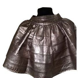 Falda Jitrois High Fashion de cuero plateado