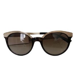 Versace Katzenaugen Sonnenbrille braun Schildpatt und Gold