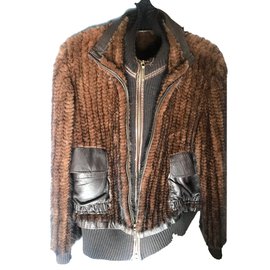 Sylvie Schimmel Strickjacke aus Nerz in Braun