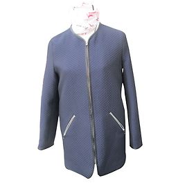 Chaqueta de damasco azul marino Ikks I.CODE Talla 40