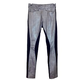 Leggings Acne plateados metálicos negros