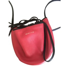Borsa Satchel See by Chloé in Pelle Rosa Arancio