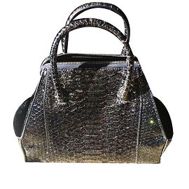 La Perla Python Handtasche schwarz metallic