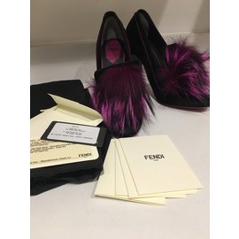 Décolleté Fendi Viola Fuchsia in Pelo di Vitello