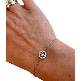 Bracelet Messika Peace and Love or blanc et diamants