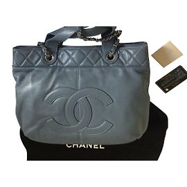 Chanel Tote Tasche aus Lammleder Blau