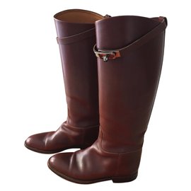 Hermès Jumping Stiefel Leder Caramel