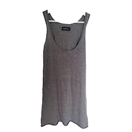 Vestido Zadig & Voltaire Soho de algodón gris con pedrería
